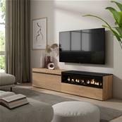 Mueble TV | Televisión, Roble, Chimenea eléctrica