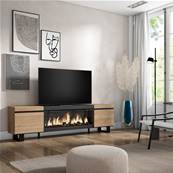 Mueble TV, Televisión, Chimenea eléctrica XXL, Diseño industrial