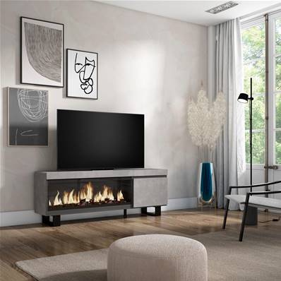 Mueble TV, Televisión, Chimenea eléctrica XXL, Diseño industrial