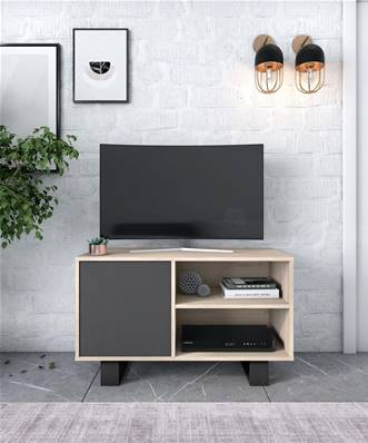 Mueble TV 100 WIND, Roble y Gris Antracita.